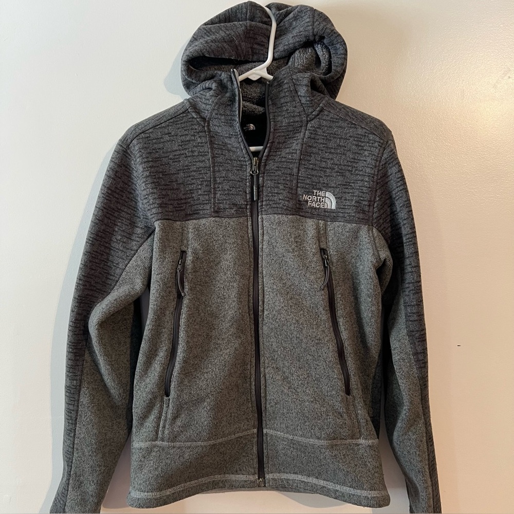 The North Face Men's S Gray Charcoal Gordon Lyons Alpine Full Zip Fleece Hoodie
